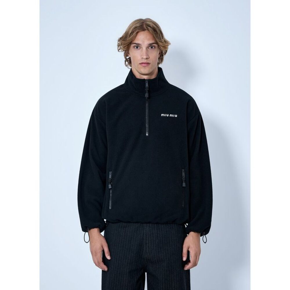 Miu Miu Men Half-Zip Fleece Sweatshirt